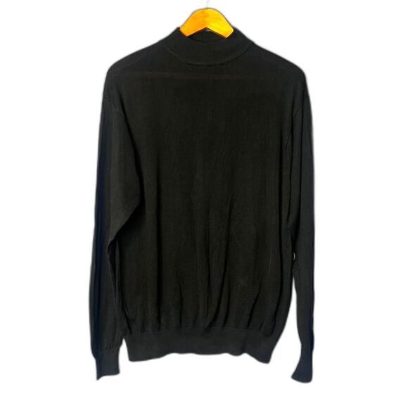 Kevoman Black 100% Silk Mock Neck Long Sleeve Pullover Basic Sweater Size Large - Picture 1 of 7